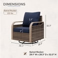 thumbnail image 2 of COOS BAY Outdoor Wicker Glider Chair Patio Rattan 360° Swivel Rocking Chair with Blue Cushions for Garden, Poolside, Backyard (Set of 1), 2 of 8