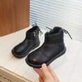 thumbnail image 2 of XXWXYD Little Girl Boots Girls Boys Children's Casual Shoes Mesh Soft Sole Breathable Sports Short Boots for Fashion Classic Comfortable Shoe(10-10.5 Years,Black), 2 of 4