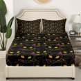 Black Cat Fitted Sheet for Boys Girls 3D Pet Animal Cat Bed Sheets