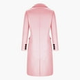 thumbnail image 4 of Womens Jackets Casual Spring Fall Wool Coat Blouse Thin Trench Long Jacket Ladies Slim Long Belt Overcoat Outwear Pink L, 4 of 6