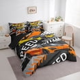 thumbnail image 3 of Homewish Race Car 7-Piece Twin Bedding Sets,Speed Extreme Sport Bedding Comforter Set,Gray Orange Sheet Sets For Boys,Luxury Bedroom Decor Reversible, 3 of 8