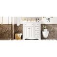 thumbnail image 4 of 36'' Bathroom Vanity With Resin Basin - Solid Wood & 3 Drawers Practical Space Modern Candle White Sink Build Shelving Splendor, 4 of 7