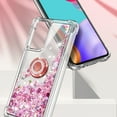 thumbnail image 4 of Nagebee Case for Samsung Galaxy A52 5G/A52 4G/A52s with Tempered Glass Screen Protector (Full Coverage), Sparkle Glitter Liquid Bling Diamond [Ring Holder & Wrist Strap] Girls Case (Rose Gold), 4 of 6