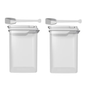 Plastic Flour Storage Containers with Scoops, Set of 2