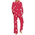 thumbnail image 4 of Tnhcen Holiday-Themed Pajamas Set 2-Piece Women’s Christmas Pjs Long Sleeves Crew Neck Top Pants Soft Nightwear Lounge Homewear S-3XL, 4 of 6
