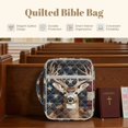thumbnail image 6 of Xoenoiee Deer Camo American Flag Print Bible Cover Case for Women Men Large Bible Cover with Handle Quilted Bible Carrying Case Bible Study Supplies Accessories with Pocket, 6 of 7