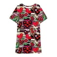 thumbnail image 4 of Viikei Womens Summer Dresses Plus Size,Women's Casual Slip Short Sleeve Dress,Women's Oversized Loose Round Neck Short Sleeved Valentine's Day Printed Dress Nightgown Multicolor XXL, 4 of 5