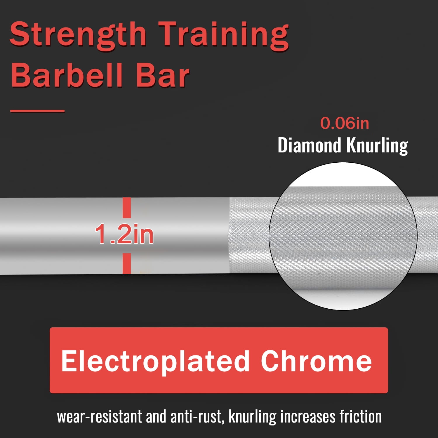 NiamVelo 7Ft Barbell Bar Olympic Weightlifting Bar Solid Chrome Bar for Strength Training, Weightlifting, and Powerlifting - 2Inch Diameter, 700lbs Capacity
