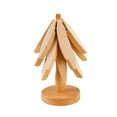 thumbnail image 4 of 3 Pieces Table Protection Coaster Wooden Drink Coaster for Pot Bowl Utensils beech color, 4 of 8