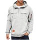 thumbnail image 2 of pstuiky camisa de manga larga para hombre, Sudadera con capucha, cremallera de un cuarto y múltiples bolsillos de manga larga de color liso para hombre Tops casuales para hombres xxxl, 2 of 4