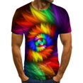 thumbnail image 1 of T-shirt Décontracté à Manches Courtes Style Européen et Américain pour Hommes Impression 3d Col Rond, 1 of 5