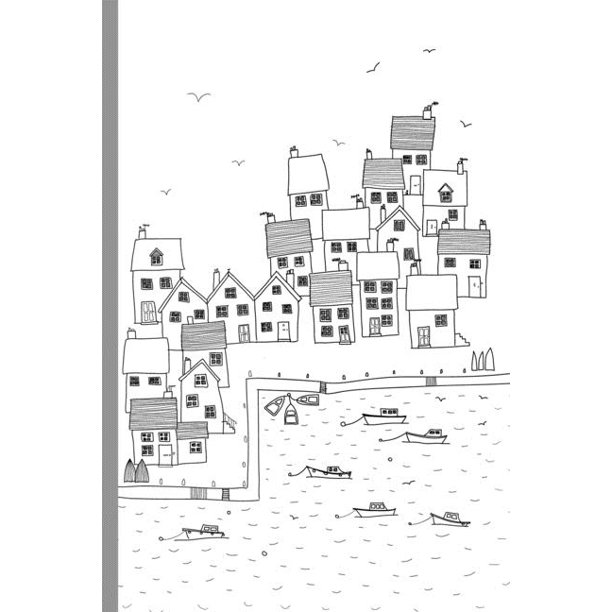 Notes A Blank Sketchbook With English Fishing Village Drawing Cover Art Walmart Com Walmart Com