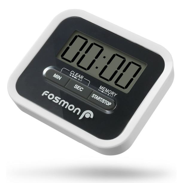 Fosmon Large Digital Screen Kitchen Timer Loud Alarm With Magnetic Back Stand And Handy Clip White Black Walmart Com Walmart Com