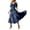 C-Navy293, variant on DHFJKG Womens Square Neckline Dresses Puff Short Sleeve Smocked Waist Cami Long Dress Velvet Solid Color Tiered Maxi Stylish Dresses