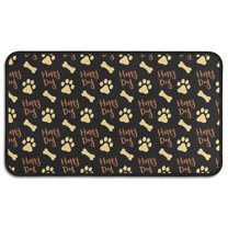 Happy Dog and Footprints Door Rugs,Washable Non Slip Door Mats Indoor,Decorative Door Mats,Entry Mat Indoor for Entrance,Bedroom,Kitchen,Bathroom,30"x17"