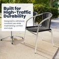 thumbnail image 4 of Emma + Oliver 31.5" Round Aluminum Table Set-2 Black Rattan Chairs, 4 of 13