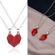 thumbnail image 4 of Collar con imán para amantes, colgante de piedra de los deseos, cadena de clavícula con forma de corazón y corazón roto, 4 of 6