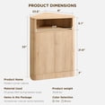 thumbnail image 2 of Modern Small Corner Cabinet with Adjustable Shelf and Magnetic Push Latch, 32" H Corner Storage Cabinet for Bathroom, Living Room and Kitchen, Natural Oak, 2 of 14