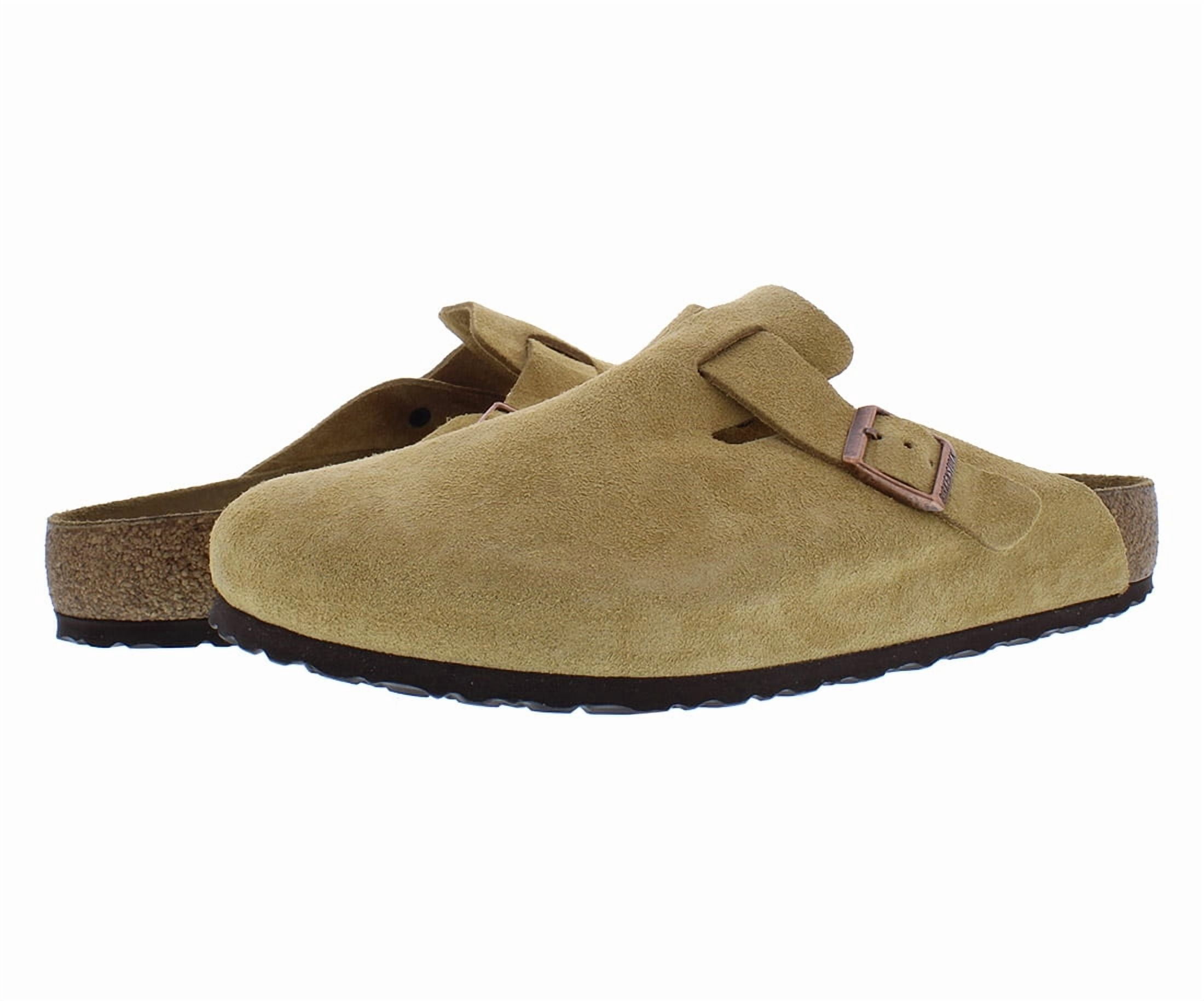 Birkenstock Boston BS Suede Leather Unisex Shoes Size 9, Color: Latte Cream
