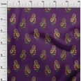 thumbnail image 2 of oneOone Polyester Lycra Fabric Leaves|Swirl & Floral Block Print Fabric By Yard 56 Inch Wide, 2 of 4