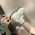 thumbnail image 3 of CatFox Women Dad Shoes Thick Sole Lace-Up Height Increase Shoes Walking Shoes Retro Sneakers, 3 of 24