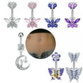 thumbnail image 2 of GKNET Women Fake Belly Button Ring Sexy Cartilage Earring Clip Fake Belly Piercing C-6, 2 of 7