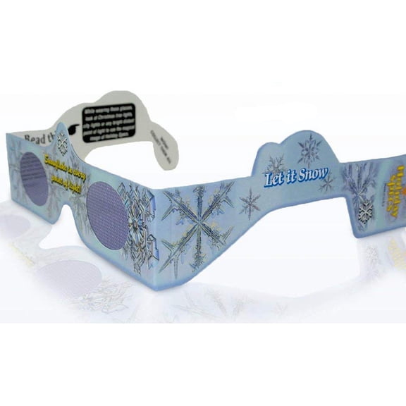5 3D Christmas Glasses - A Fun Christmas Experience! Turn Holiday Lights Into Magical Images. At Every Point Of Light See SNOWFLAKES!