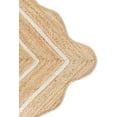 thumbnail image 4 of KLAVATE Natural Jute Wave Edge Hand Braided Scalloped Farmhouse Entryway Jute Rug, 4 of 5