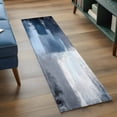 thumbnail image 3 of 2'x6' Rug Runners for Hallways Kitchen, Navy Blue Grey Non Slip Entryway Beside Floor Carpet Runner, Modern Ombre Oil Painted Abstract Art Washable Laundry Room Bedroom Throw Rugs Mat for Family Pet, 3 of 8