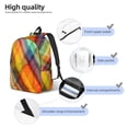 thumbnail image 3 of Disketp Abstract Watercolors Tartan Mochila de Lona Estampada, Mochila Escolar de Viaje Ligera para Estudiantes y Portátil-Medium, 3 of 5
