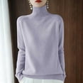 thumbnail image 4 of NTACZA Gray Womens Sweaters Loose Fitting Turtleneck Basic Sweaters Raglan Sleeve Pullover Knit Shirt Womens Jumpers S, 4 of 5