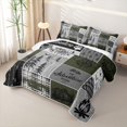 thumbnail image 3 of Manfei Adventure Camper Twin Quilt Set 2 Pieces,Jungle Bear Deer Twin Coverlet Set,Olive Gray,1 Bedspread and 1 Pillowcase, 3 of 7