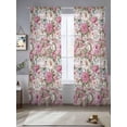 thumbnail image 2 of Light Pink Spring Floral Sheer Curtains 96 Inch Length 2 Panels Set, Vintage Summer Botanical Voile Window Treatment Semi Sheer Long Curtains Drapes for Bedroom/Living Room/Kitchen 52"x96"x2, 2 of 7
