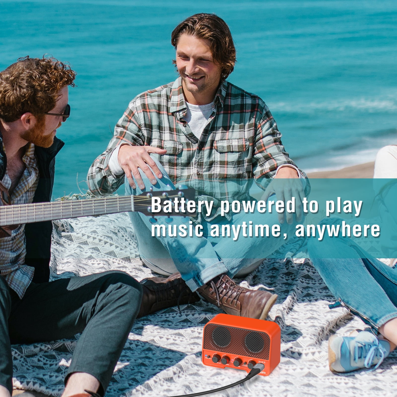 LEKATO Mini Guitar Amp 5W Rechargeable Electric Guitar Amplifier Clean&Overdrive Effects Bluetooth Guitar Amp Portable for Daily Practice