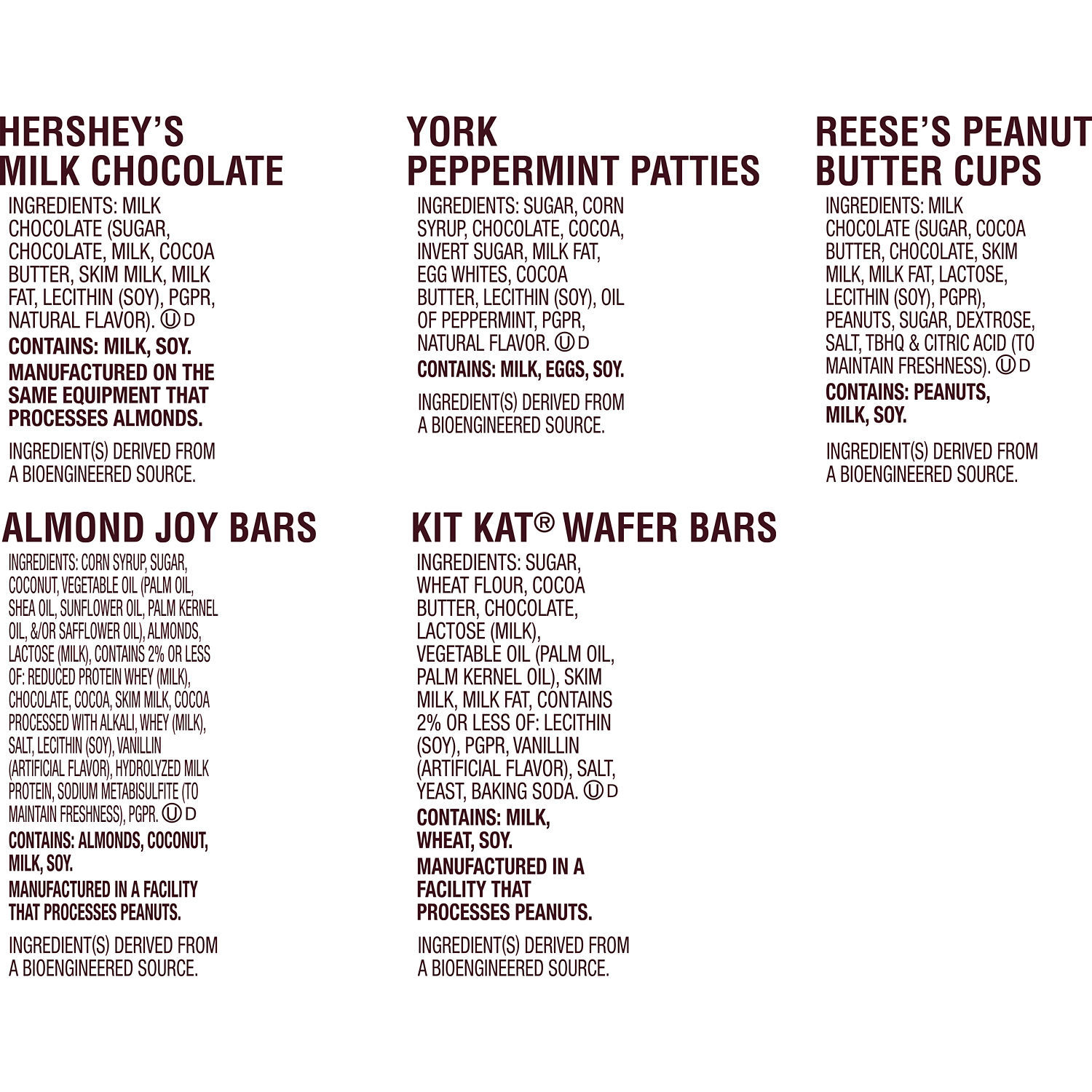 Hershey Assorted Chocolate Flavored Snack Size Candy, Party Pack 33.43 oz