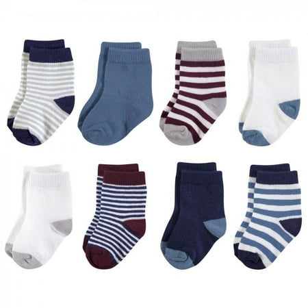 UPC: 0660168664003 | Touched by Nature Baby Boy Organic Cotton Socks  Burgundy Navy  0-6 Months