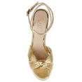 thumbnail image 5 of Jewel Badgley Mischka Tyler Ribbed Open Toe Block Heels, 5 of 7