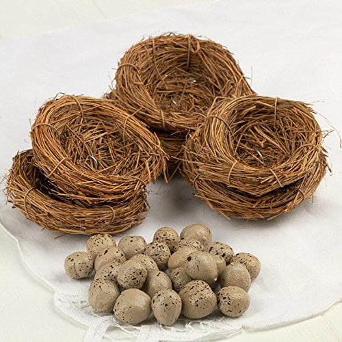 Factory Direct Craft Natural Angel Vine Bird Nests with Plastic Eggs