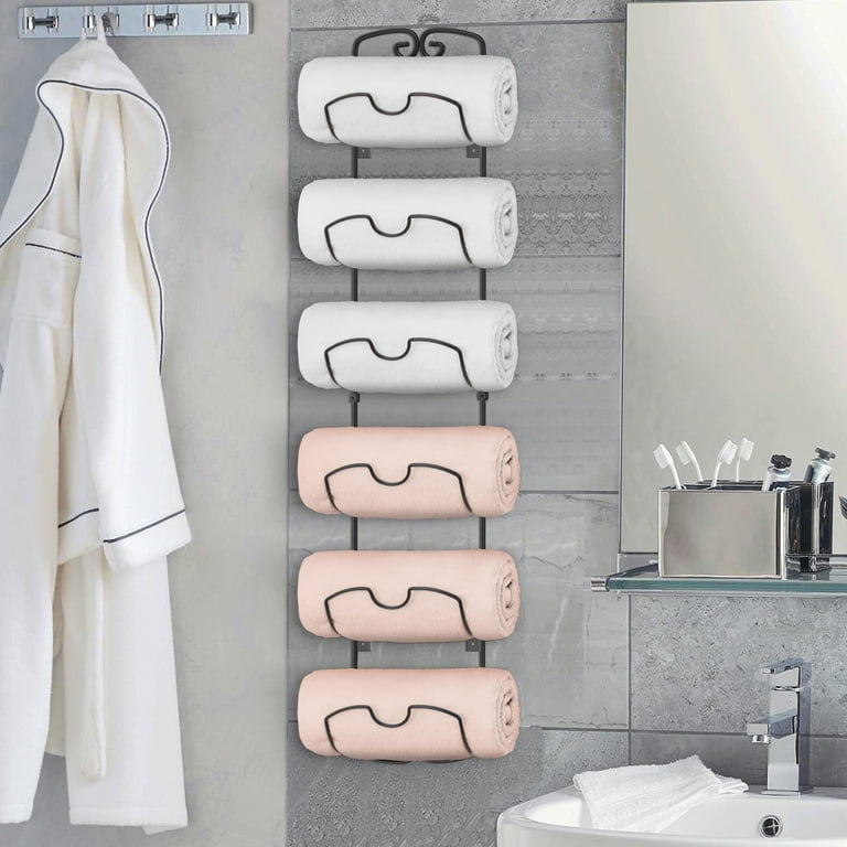 Bathroom hand towel discount holder with shelf