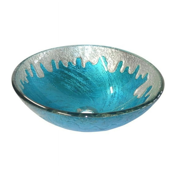 Eden Bath EB-GS33 Blue Ice Glass Vessel Sink