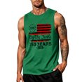 thumbnail image 2 of Men's America 250 Years Tank Top with Patriotic Flag Graphic and Sleeveless Design Featuring Vintage Distressed Print for Independence Day 2026 Green XXXL, 2 of 4