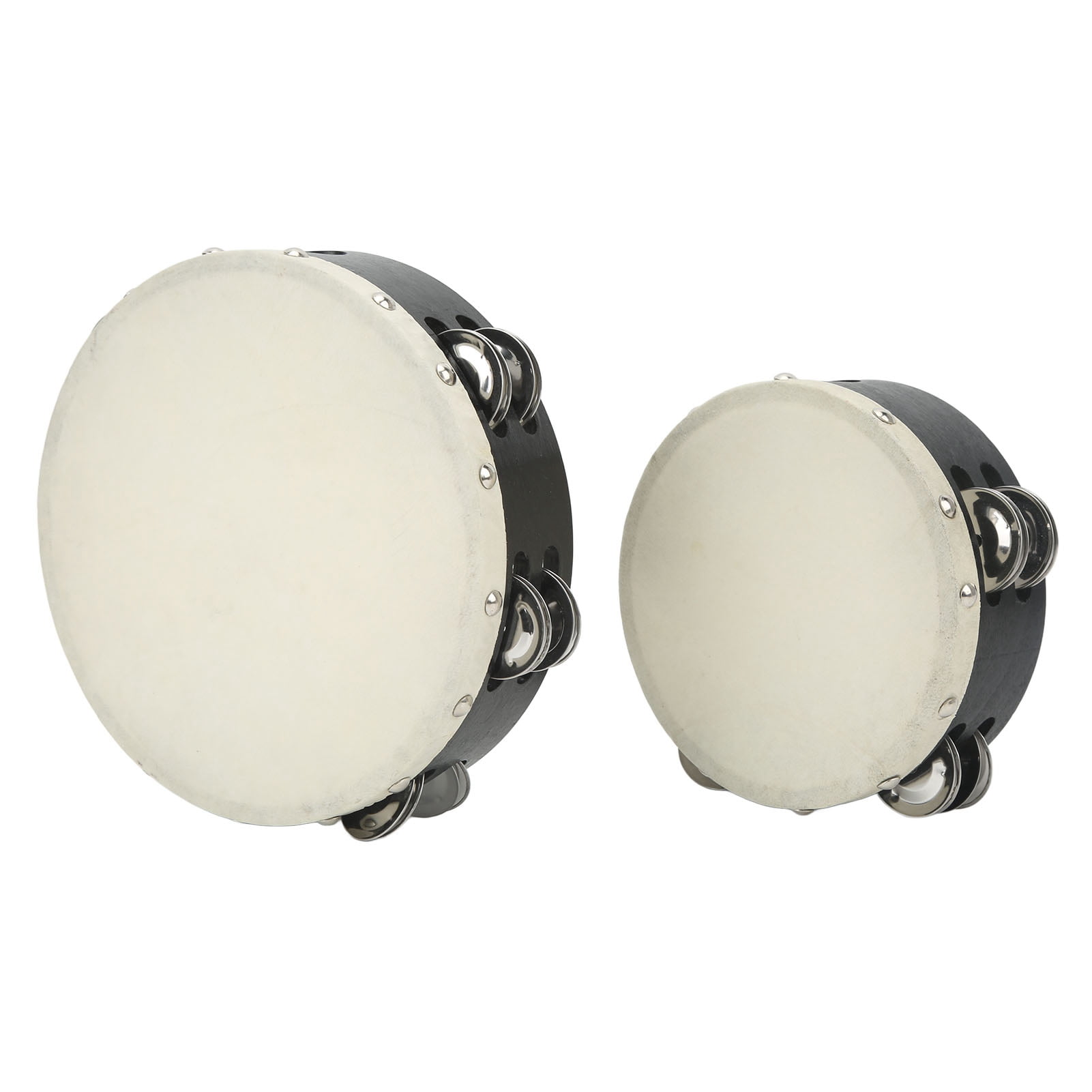 Kid Hand Drum, Wooden Frame Percussion Drums With Double Row Metal Bells For Outdoor Activities