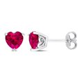 thumbnail image 1 of 2,00 carats (CTW) Boucles d'oreilles Ruby Solitaire cr????es en laboratoire en argent sterling (8 mm), 1 of 4
