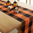 thumbnail image 4 of TIELUTT Linen Orange Black Plaid Table Runner Tablecloth Farmhouse Fall Bunny Table Thanksgiving Table Runners 90 Inches Long Decorations for the Kitchen Table Gender Reveal Table Satin Table Runners, 4 of 8
