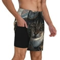 thumbnail image 2 of Balery Pilot Cat In Vintage Plane Mens Swim Trunks Swim Shorts for Men Quick Dry Inseam Beach Shorts with Compression Liner Pocket-XX-Large, 2 of 9