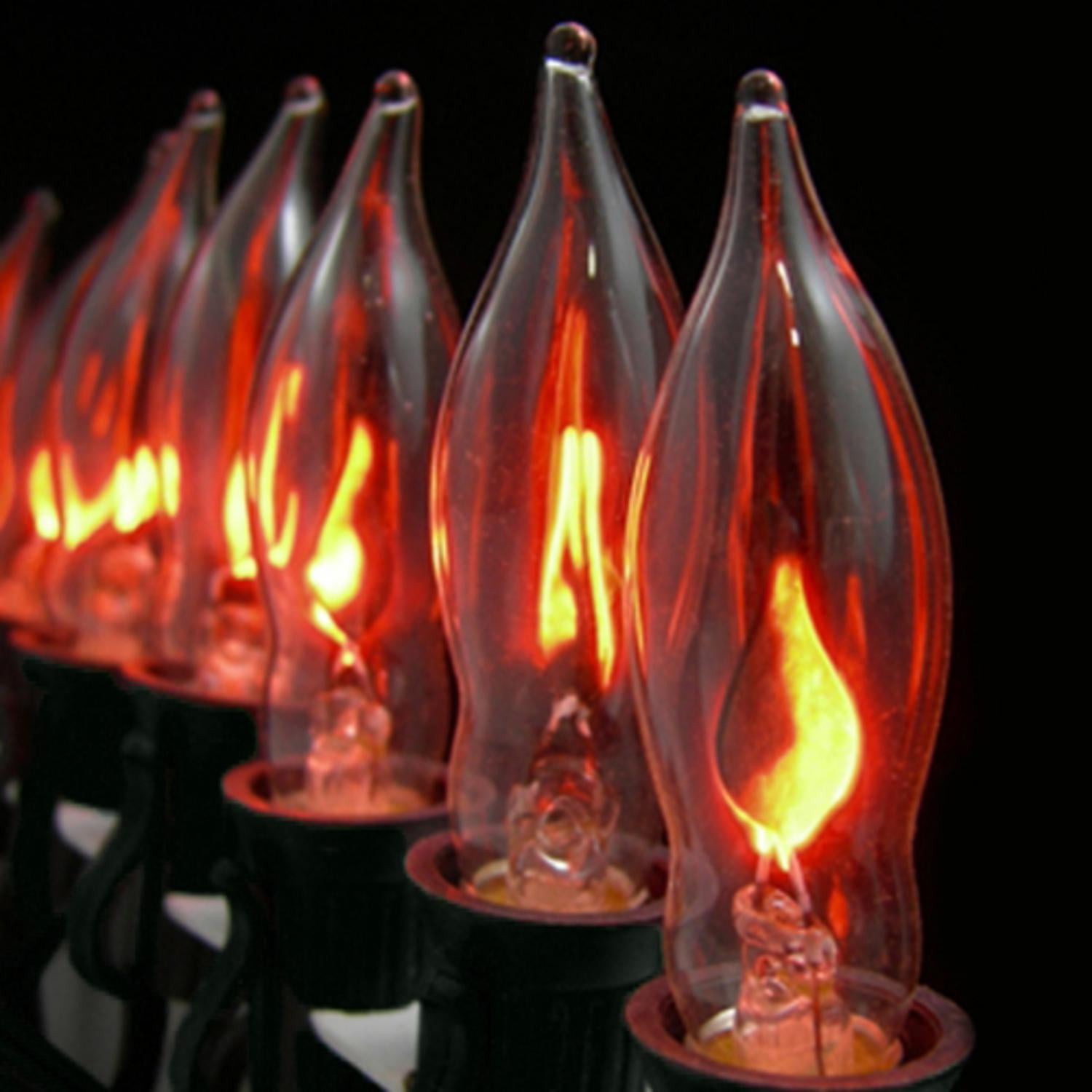 Flicker Light Bulbs Outdoor Migrant Resource Network Set Of 10 Flickering Amber Flame C7 Lights Black Wire