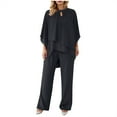 thumbnail image 1 of Conjunto informal de dos piezas con hombros irregulares para mujer - Spandex, corte holgado, para todas las estaciones - S-XXXL, 1 of 5
