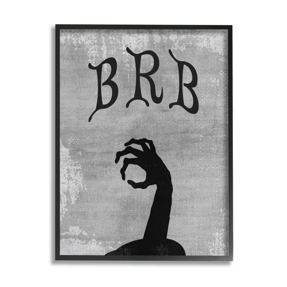 Stupell Industries BRB Zombie Graveyard Holiday Painting Black Framed Art Print Wall Art, 11 x 14