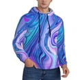 thumbnail image 2 of Picia Swirl Blue And Purple Pattern Casual Men's Hoodie - Lightweight Hooded Sweatshirt with Kangaroo Pocket, Comfortable Pullover for Everyday, Travel-XX-Large, 2 of 7