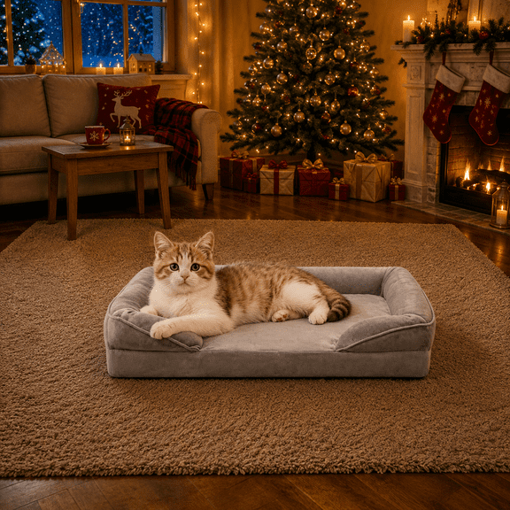 Small Dog Bed - Waterproof Memory Foam Washable Pet Beds, Pet Bed with Nonskid Bottom